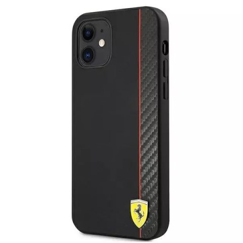 Ferrari Etui na telefon Ferrari iPhone 12 mini 5,4" czarny/black hardcase On Track Carbon Stripe Ferrari Etui na telefon Ferrari iPhone 12 mini 5,4" czarny/black hardcase On Track Carbon Stripe