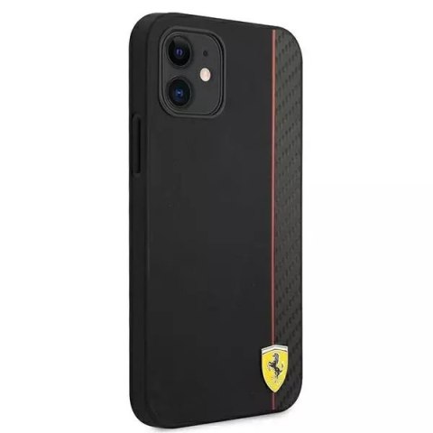 Ferrari Etui na telefon Ferrari iPhone 12 mini 5,4" czarny/black hardcase On Track Carbon Stripe Ferrari Etui na telefon Ferrari iPhone 12 mini 5,4" czarny/black hardcase On Track Carbon Stripe