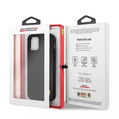 Ferrari Etui na telefon Ferrari iPhone 12 mini 5,4" czarny/black hardcase On Track Carbon Stripe Ferrari Etui na telefon Ferrari iPhone 12 mini 5,4" czarny/black hardcase On Track Carbon Stripe