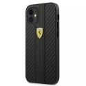 Ferrari Etui na telefon Ferrari iPhone 12 mini 5,4" czarny/black hardcase On Track PU Carbon