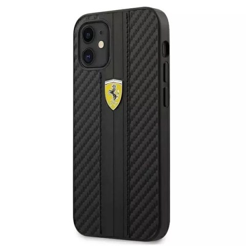 Ferrari Etui na telefon Ferrari iPhone 12 mini 5,4" czarny/black hardcase On Track PU Carbon Ferrari Etui na telefon Ferrari iPhone 12 mini 5,4" czarny/black hardcase On Track PU Carbon