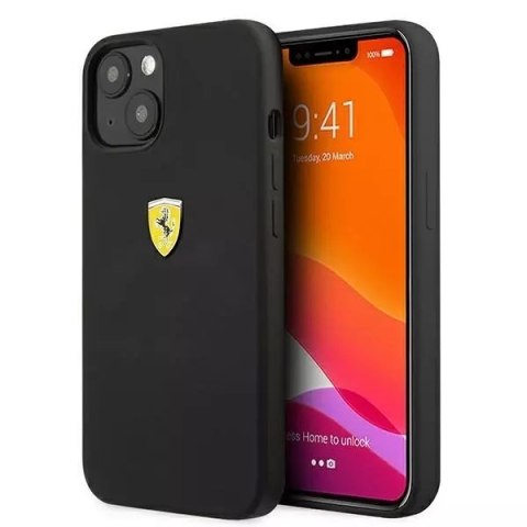 Ferrari Etui na telefon Ferrari iPhone 13 6,1" czarny/black hardcase Silicone Ferrari Etui na telefon Ferrari iPhone 13 6,1" czarny/black hardcase Silicone