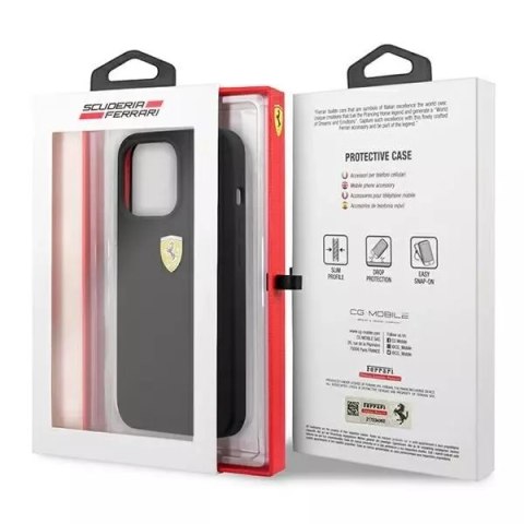 Ferrari Etui na telefon Ferrari iPhone 13 Pro Max 6,7" czarny/black hardcase Silicone Ferrari Etui na telefon Ferrari iPhone 13 Pro Max 6,7" czarny/black hardcase Silicone