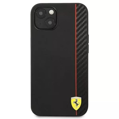 Ferrari Etui na telefon Ferrari iPhone 13 mini 5,4" czarny/black hardcase On Track Carbon Stripe Ferrari Etui na telefon Ferrari iPhone 13 mini 5,4" czarny/black hardcase On Track Carbon Stripe