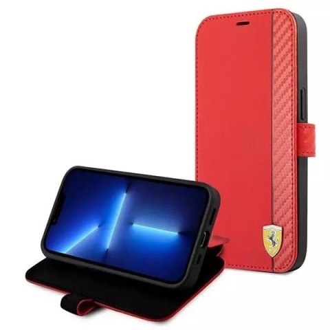 Ferrari Etui na telefon Ferrari iPhone 13 mini 5,4" czerwony/red book On Track Carbon Stripe Ferrari Etui na telefon Ferrari iPhone 13 mini 5,4" czerwony/red book On Track Carbon Stripe
