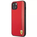 Ferrari Etui na telefon Ferrari iPhone 13 mini 5,4" czerwony/red hardcase On Track Carbon Stripe