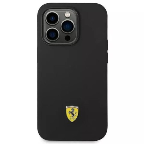 Ferrari Etui na telefon Ferrari iPhone 14 Pro 6,1" czarny/black hardcase Silicone Metal Logo Ferrari Etui na telefon Ferrari iPhone 14 Pro 6,1" czarny/black hardcase Silicone Metal Logo