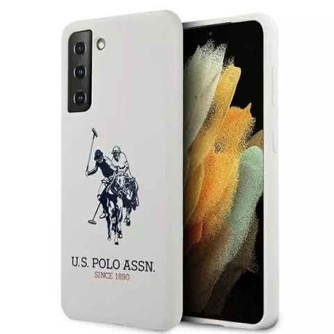 Ferrari Etui na telefon US Polo Silicone Logo do Samsung Galaxy S21 biały/white Ferrari Etui na telefon US Polo Silicone Logo do Samsung Galaxy S21 biały/white