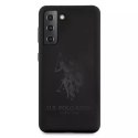 Ferrari Etui na telefon US Polo Silicone On Tone do Samsung Galaxy S21 czarny/black