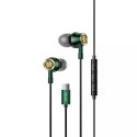Usams USAMS Słuchawki stereo EP-43 metal USB-C ciemny zielony/dark green HSEP4302