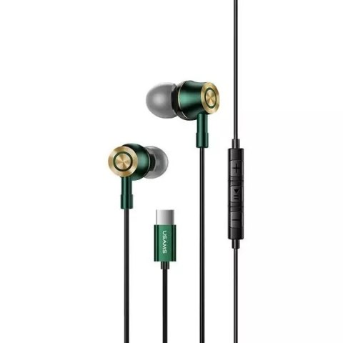 Usams USAMS Słuchawki stereo EP-43 metal USB-C ciemny zielony/dark green HSEP4302 Usams USAMS Słuchawki stereo EP-43 metal USB-C ciemny zielony/dark green HSEP4302