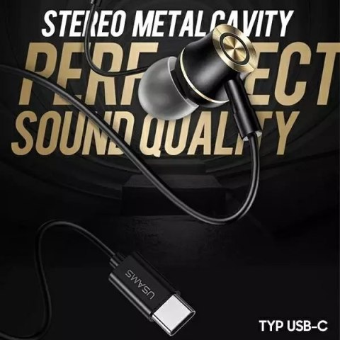 Usams USAMS Słuchawki stereo EP-43 metal USB-C ciemny zielony/dark green HSEP4302 Usams USAMS Słuchawki stereo EP-43 metal USB-C ciemny zielony/dark green HSEP4302