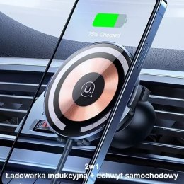Usams USAMS Uchwyt indukcyjny US-CD164 15W 2w1 Magnetic do kratki went. transparent CD164DZ02
