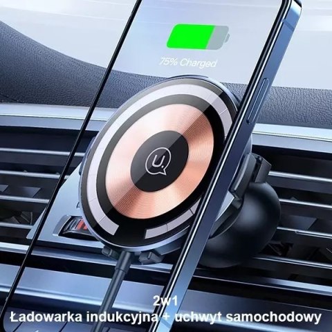 Usams USAMS Uchwyt indukcyjny US-CD164 15W 2w1 Magnetic do kratki went. transparent CD164DZ02 Usams USAMS Uchwyt indukcyjny US-CD164 15W 2w1 Magnetic do kratki went. transparent CD164DZ02