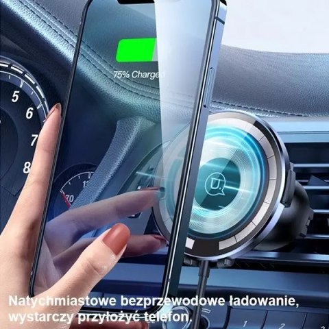 Usams USAMS Uchwyt indukcyjny US-CD164 15W 2w1 Magnetic do kratki went. transparent CD164DZ02 Usams USAMS Uchwyt indukcyjny US-CD164 15W 2w1 Magnetic do kratki went. transparent CD164DZ02