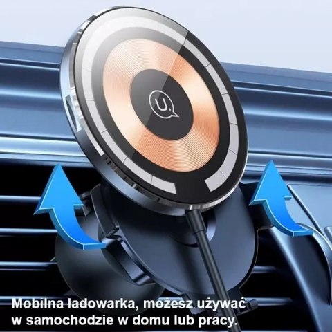 Usams USAMS Uchwyt indukcyjny US-CD164 15W 2w1 Magnetic do kratki went. transparent CD164DZ02 Usams USAMS Uchwyt indukcyjny US-CD164 15W 2w1 Magnetic do kratki went. transparent CD164DZ02