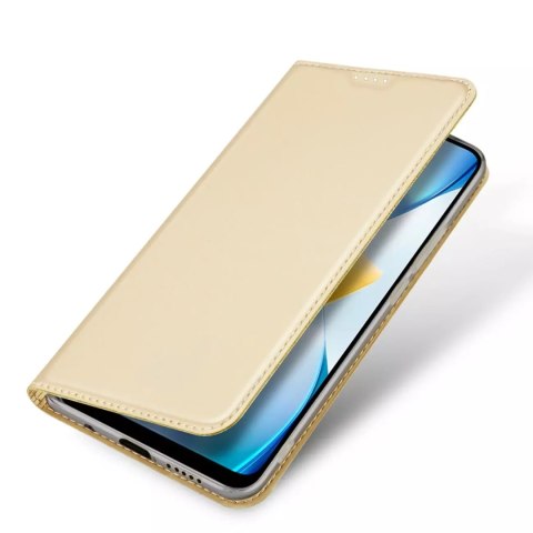 Dux Ducis Dux Ducis Skin Pro etui Xiaomi Poco C40 pokrowiec z klapką portfel na kartę podstawka złote Dux Ducis Dux Ducis Skin Pro etui Xiaomi Poco C40 pokrowiec z klapką portfel na kartę podstawka złote