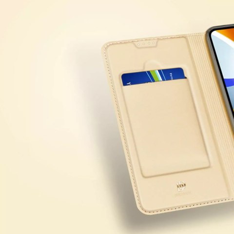 Dux Ducis Dux Ducis Skin Pro etui Xiaomi Poco C40 pokrowiec z klapką portfel na kartę podstawka złote Dux Ducis Dux Ducis Skin Pro etui Xiaomi Poco C40 pokrowiec z klapką portfel na kartę podstawka złote
