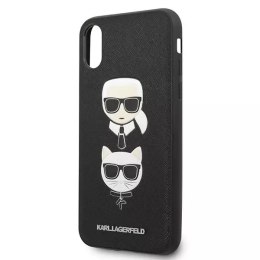 Karl Lagerfeld Etui Karl Lagerfeld KLHCI65SAKICKCBK do iPhone XS Max hardcase Saffiano Karl&Choupette Head