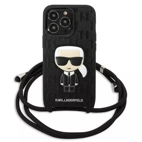 Karl Lagerfeld Etui Karl Lagerfeld KLHCP13LCMNIPK do iPhone 13 Pro / 13 6,1" hardcase Leather Monogram Patch and Cord Iconik Karl Lagerfeld Etui Karl Lagerfeld KLHCP13LCMNIPK do iPhone 13 Pro / 13 6,1" hardcase Leather Monogram Patch and Cord Iconik