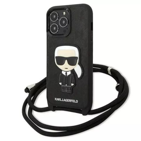 Karl Lagerfeld Etui Karl Lagerfeld KLHCP13LCMNIPK do iPhone 13 Pro / 13 6,1" hardcase Leather Monogram Patch and Cord Iconik Karl Lagerfeld Etui Karl Lagerfeld KLHCP13LCMNIPK do iPhone 13 Pro / 13 6,1" hardcase Leather Monogram Patch and Cord Iconik