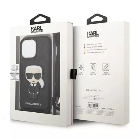 Karl Lagerfeld Etui Karl Lagerfeld KLHCP13LCMNIPK do iPhone 13 Pro / 13 6,1" hardcase Leather Monogram Patch and Cord Iconik Karl Lagerfeld Etui Karl Lagerfeld KLHCP13LCMNIPK do iPhone 13 Pro / 13 6,1" hardcase Leather Monogram Patch and Cord Iconik