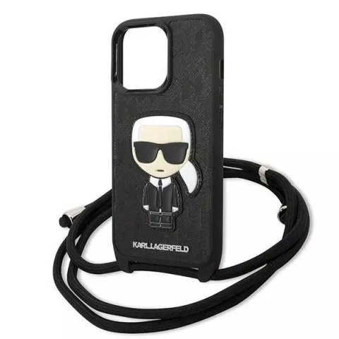 Karl Lagerfeld Etui Karl Lagerfeld KLHCP13LCMNIPK do iPhone 13 Pro / 13 6,1" hardcase Leather Monogram Patch and Cord Iconik Karl Lagerfeld Etui Karl Lagerfeld KLHCP13LCMNIPK do iPhone 13 Pro / 13 6,1" hardcase Leather Monogram Patch and Cord Iconik