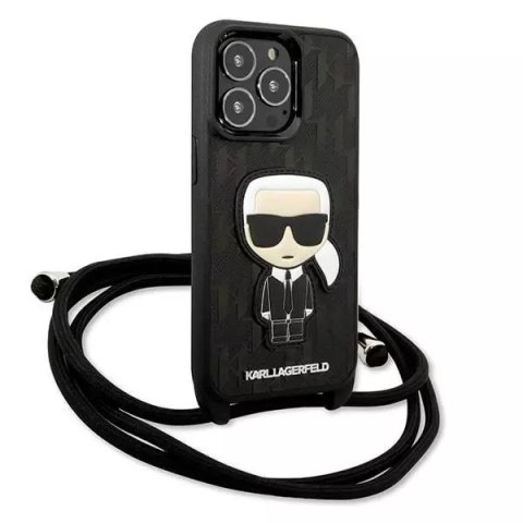 Karl Lagerfeld Etui Karl Lagerfeld KLHCP13LCMNIPK do iPhone 13 Pro / 13 6,1" hardcase Leather Monogram Patch and Cord Iconik Karl Lagerfeld Etui Karl Lagerfeld KLHCP13LCMNIPK do iPhone 13 Pro / 13 6,1" hardcase Leather Monogram Patch and Cord Iconik