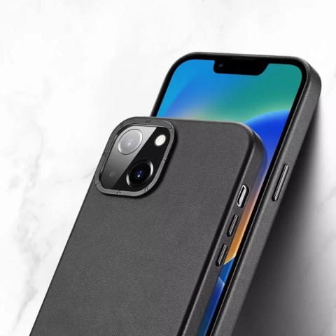 Dux Ducis Dux Ducis Grit skórzane etui do iPhone 14 Plus elegancki pokrowiec ze sztucznej skóry (kompatybilne z MagSafe) czarny Dux Ducis Dux Ducis Grit skórzane etui do iPhone 14 Plus elegancki pokrowiec ze sztucznej skóry (kompatybilne z MagSafe) czarny