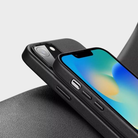 Dux Ducis Dux Ducis Grit skórzane etui do iPhone 14 Plus elegancki pokrowiec ze sztucznej skóry (kompatybilne z MagSafe) czarny Dux Ducis Dux Ducis Grit skórzane etui do iPhone 14 Plus elegancki pokrowiec ze sztucznej skóry (kompatybilne z MagSafe) czarny