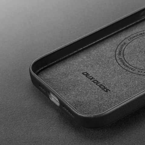 Dux Ducis Dux Ducis Grit skórzane etui do iPhone 14 Plus elegancki pokrowiec ze sztucznej skóry (kompatybilne z MagSafe) czarny Dux Ducis Dux Ducis Grit skórzane etui do iPhone 14 Plus elegancki pokrowiec ze sztucznej skóry (kompatybilne z MagSafe) czarny