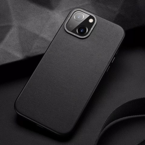 Dux Ducis Dux Ducis Grit skórzane etui do iPhone 14 Plus elegancki pokrowiec ze sztucznej skóry (kompatybilne z MagSafe) czarny Dux Ducis Dux Ducis Grit skórzane etui do iPhone 14 Plus elegancki pokrowiec ze sztucznej skóry (kompatybilne z MagSafe) czarny