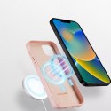 Dux Ducis Dux Ducis Grit skórzane etui do iPhone 14 Plus elegancki pokrowiec ze sztucznej skóry (kompatybilne z MagSafe) różowy
