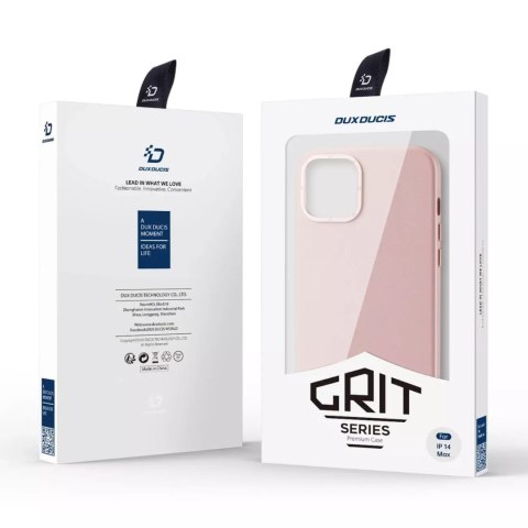 Dux Ducis Dux Ducis Grit skórzane etui do iPhone 14 Plus elegancki pokrowiec ze sztucznej skóry (kompatybilne z MagSafe) różowy Dux Ducis Dux Ducis Grit skórzane etui do iPhone 14 Plus elegancki pokrowiec ze sztucznej skóry (kompatybilne z MagSafe) różowy