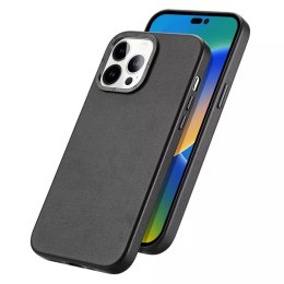 Dux Ducis Dux Ducis Grit skórzane etui do iPhone 14 Pro elegancki pokrowiec ze sztucznej skóry (kompatybilne z MagSafe) czarny