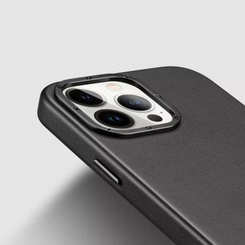 Dux Ducis Dux Ducis Grit skórzane etui do iPhone 14 Pro elegancki pokrowiec ze sztucznej skóry (kompatybilne z MagSafe) czarny Dux Ducis Dux Ducis Grit skórzane etui do iPhone 14 Pro elegancki pokrowiec ze sztucznej skóry (kompatybilne z MagSafe) czarny