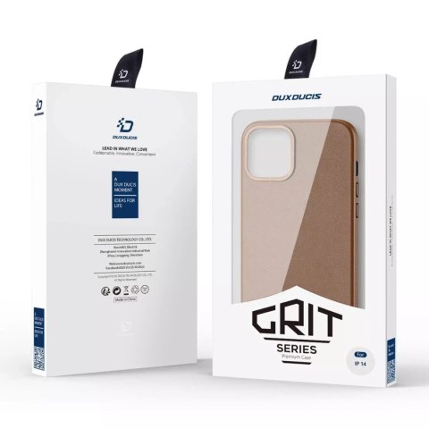 Dux Ducis Dux Ducis Grit skórzane etui do iPhone 14 elegancki pokrowiec ze sztucznej skóry (kompatybilne z MagSafe) brązowy Dux Ducis Dux Ducis Grit skórzane etui do iPhone 14 elegancki pokrowiec ze sztucznej skóry (kompatybilne z MagSafe) brązowy