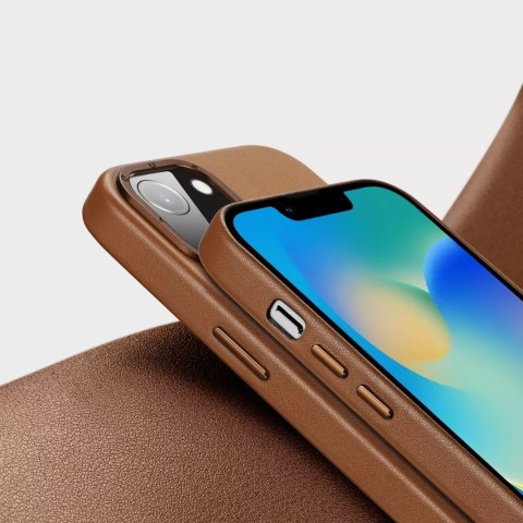 Dux Ducis Dux Ducis Grit skórzane etui do iPhone 14 elegancki pokrowiec ze sztucznej skóry (kompatybilne z MagSafe) brązowy Dux Ducis Dux Ducis Grit skórzane etui do iPhone 14 elegancki pokrowiec ze sztucznej skóry (kompatybilne z MagSafe) brązowy