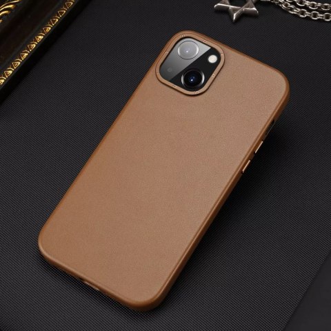 Dux Ducis Dux Ducis Grit skórzane etui do iPhone 14 elegancki pokrowiec ze sztucznej skóry (kompatybilne z MagSafe) brązowy Dux Ducis Dux Ducis Grit skórzane etui do iPhone 14 elegancki pokrowiec ze sztucznej skóry (kompatybilne z MagSafe) brązowy