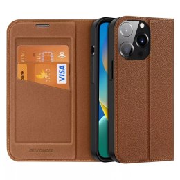 Dux Ducis Dux Ducis Skin X2 etui do iPhone 14 Pro pokrowiec z magnetyczną klapką brązowy