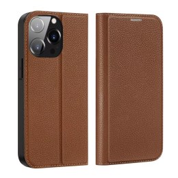 Dux Ducis Dux Ducis Skin X2 etui do iPhone 14 Pro pokrowiec z magnetyczną klapką brązowy