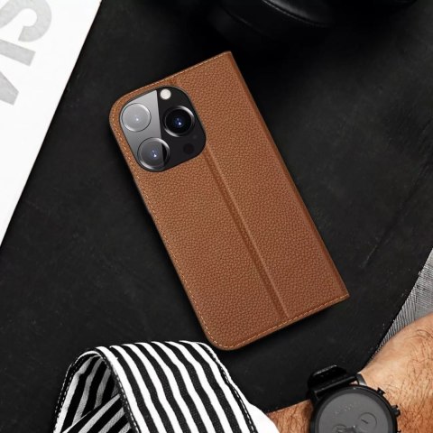 Dux Ducis Dux Ducis Skin X2 etui do iPhone 14 Pro pokrowiec z magnetyczną klapką brązowy Dux Ducis Dux Ducis Skin X2 etui do iPhone 14 Pro pokrowiec z magnetyczną klapką brązowy