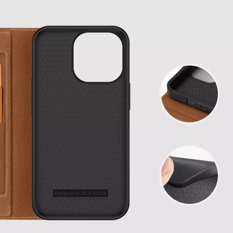 Dux Ducis Dux Ducis Skin X2 etui do iPhone 14 Pro pokrowiec z magnetyczną klapką brązowy Dux Ducis Dux Ducis Skin X2 etui do iPhone 14 Pro pokrowiec z magnetyczną klapką brązowy