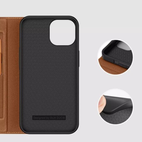 Dux Ducis Dux Ducis Skin X2 etui do iPhone 14 pokrowiec z magnetyczną klapką brązowy Dux Ducis Dux Ducis Skin X2 etui do iPhone 14 pokrowiec z magnetyczną klapką brązowy