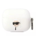 Karl Lagerfeld Etui ochronne na słuchawki Karl Lagerfeld do AirPods Pro cover biały/white Silicone Karl Head 3D
