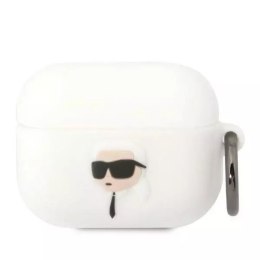 Karl Lagerfeld Etui ochronne na słuchawki Karl Lagerfeld do AirPods Pro cover biały/white Silicone Karl Head 3D