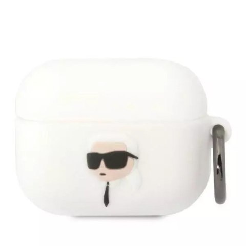 Karl Lagerfeld Etui ochronne na słuchawki Karl Lagerfeld do AirPods Pro cover biały/white Silicone Karl Head 3D Karl Lagerfeld Etui ochronne na słuchawki Karl Lagerfeld do AirPods Pro cover biały/white Silicone Karl Head 3D