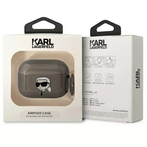 Karl Lagerfeld Etui ochronne na słuchawki Karl Lagerfeld do AirPods Pro cover czarny/black Karl`s Head Karl Lagerfeld Etui ochronne na słuchawki Karl Lagerfeld do AirPods Pro cover czarny/black Karl`s Head