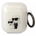 Karl Lagerfeld Etui ochronne na słuchawki Karl Lagerfeld do Airpods 1/2 cover transparent Gliter Karl&Choupette