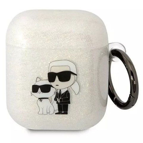 Karl Lagerfeld Etui ochronne na słuchawki Karl Lagerfeld do Airpods 1/2 cover transparent Gliter Karl&Choupette Karl Lagerfeld Etui ochronne na słuchawki Karl Lagerfeld do Airpods 1/2 cover transparent Gliter Karl&Choupette